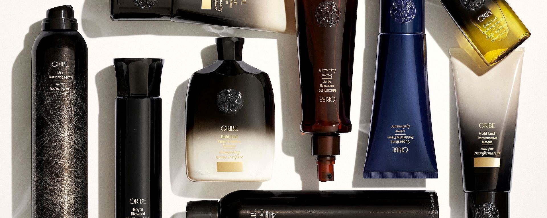 Colección de productos Oribe disponibles en el salón
